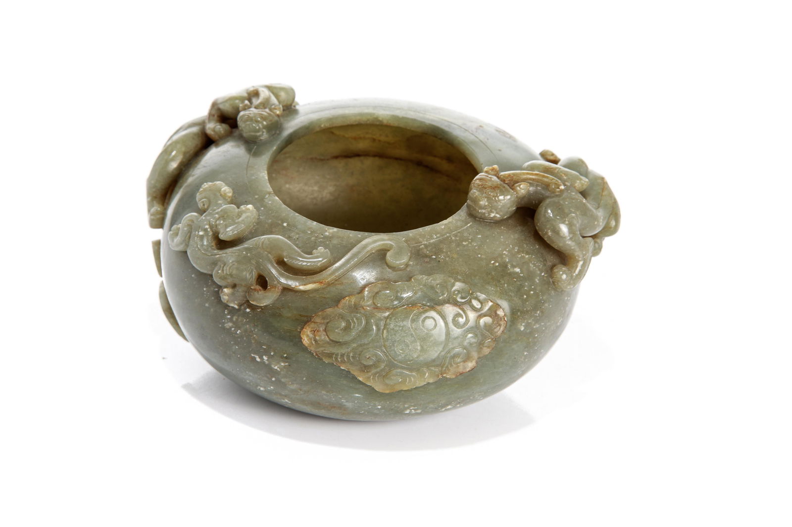 JADE WATERPOT WITH QILONG DRAGONS (1 of 6)
