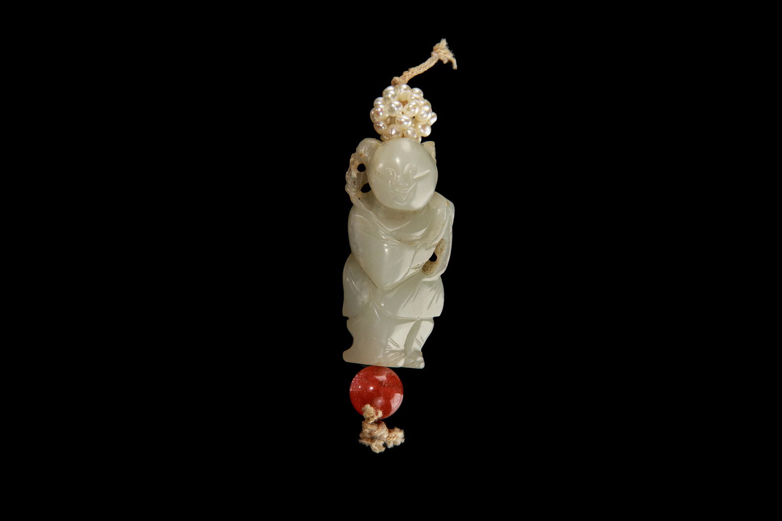 CHINESE WHITE JADE TOGGLE OF A BOY (1 of 3)