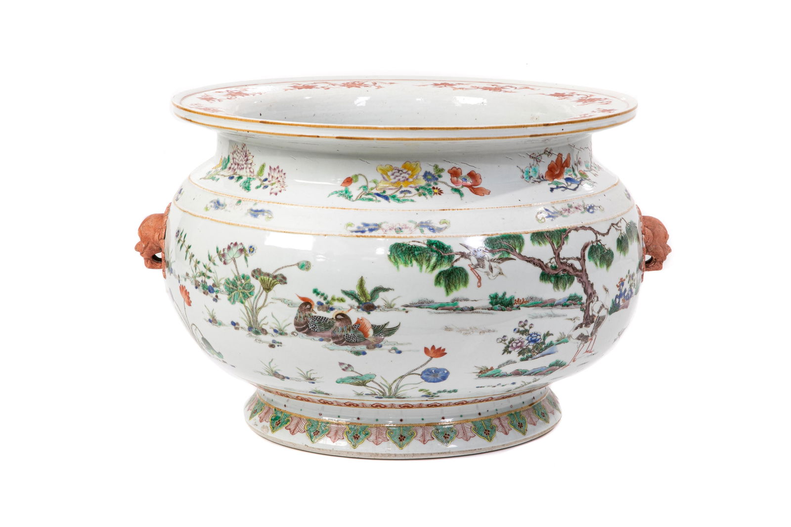 LARGE FAMILLE ROSE PORCELAIN FISHBOWL (1 of 7)