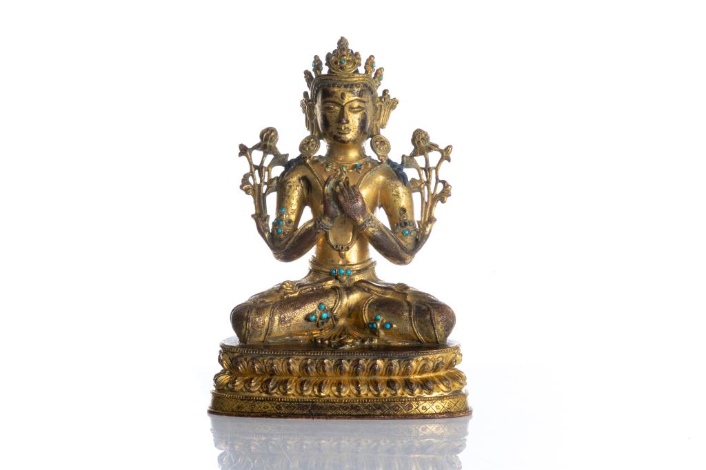 CHINESE GILT BRONZE TARA FIGURE (1 of 5)
