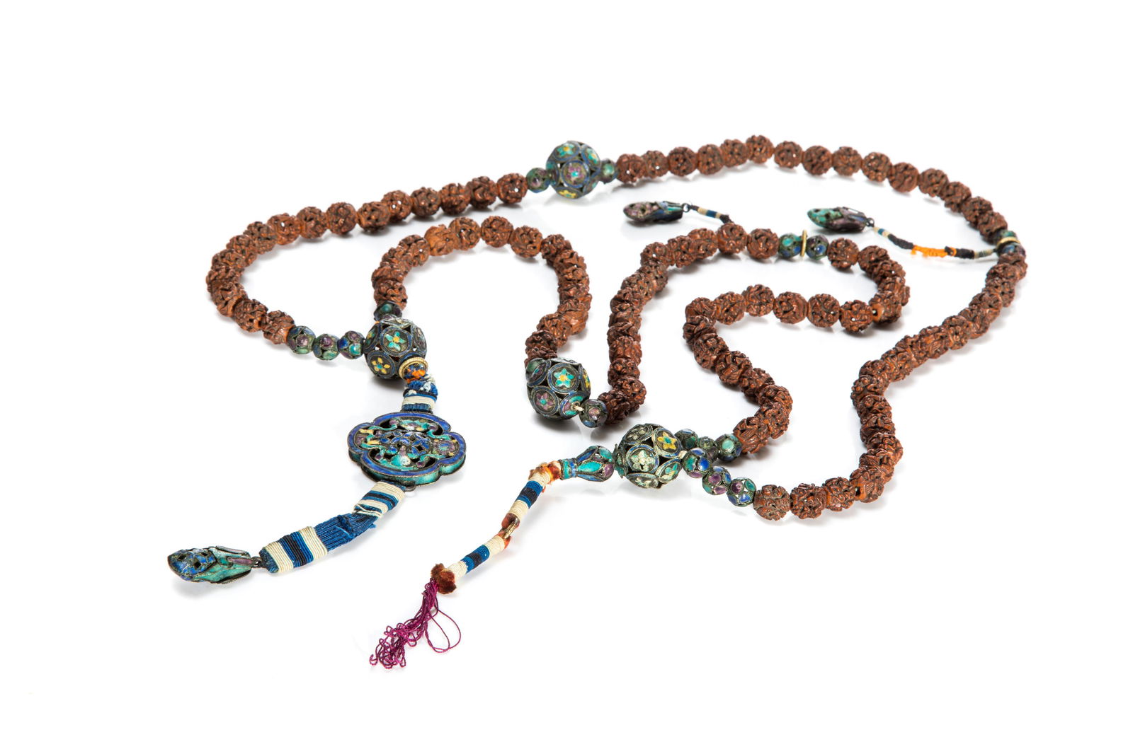 CHINESE CARVED NUT CIZHOU COURT NECKLACE (1 of 5)