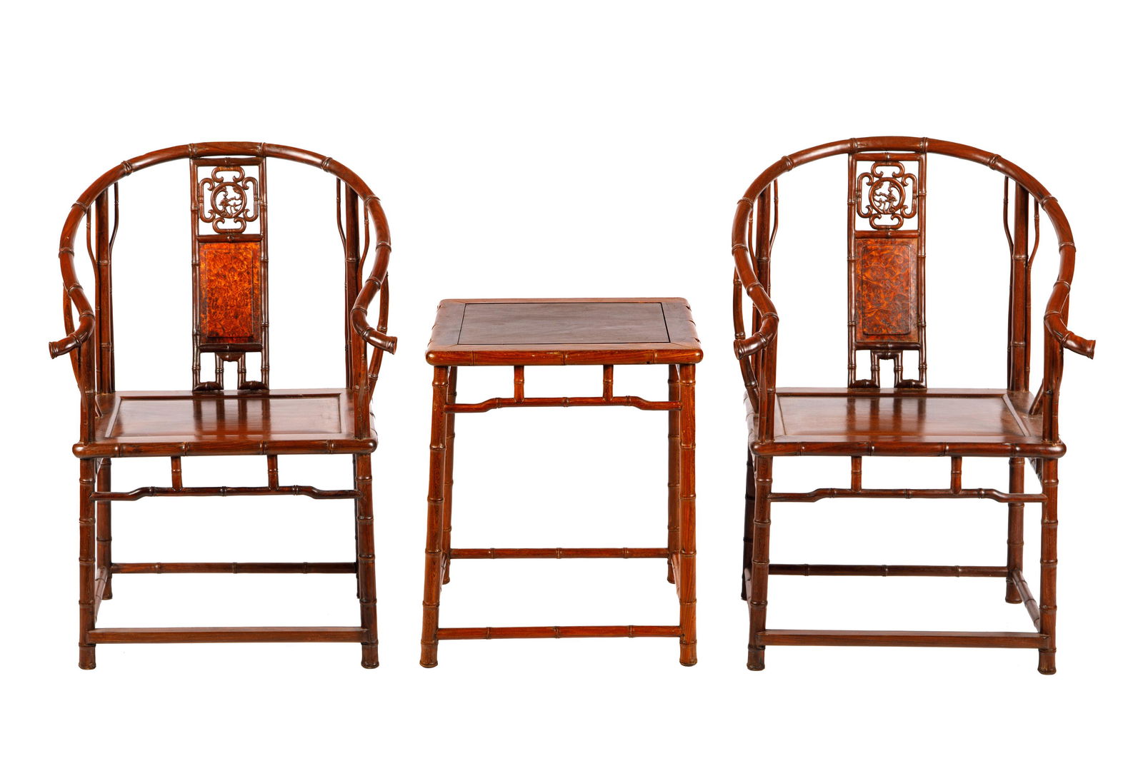 PAIR OF CHINESE HORSESHOE BACK CHAIRS (1 of 7)