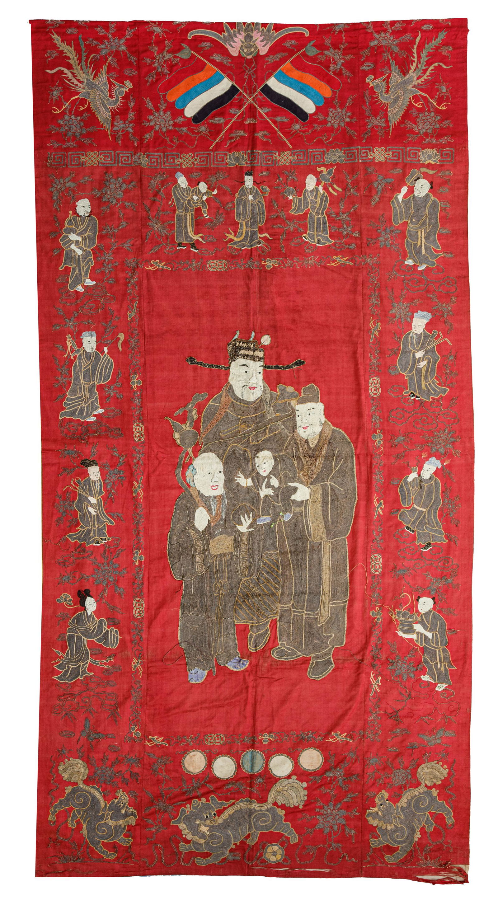 LARGE RED EMBROIDERY OF IMMORTALS (1 of 4)
