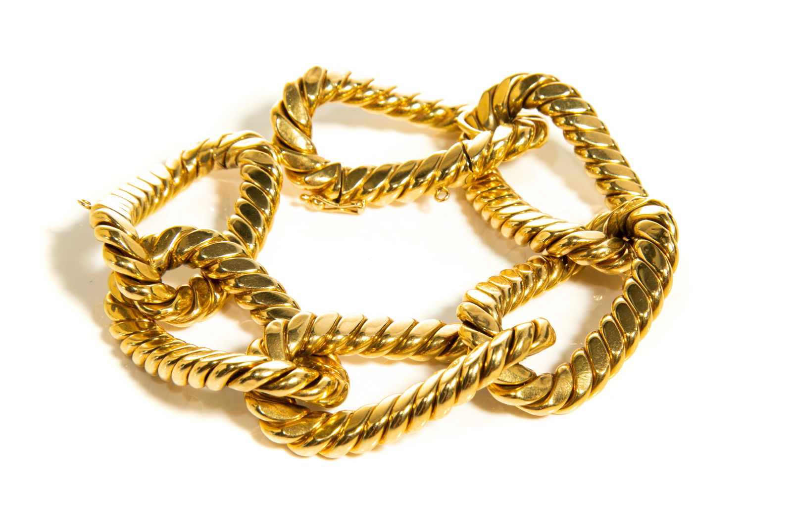 YELLOW GOLD HEAVY LOOP BRACELET, 91g (1 of 5)