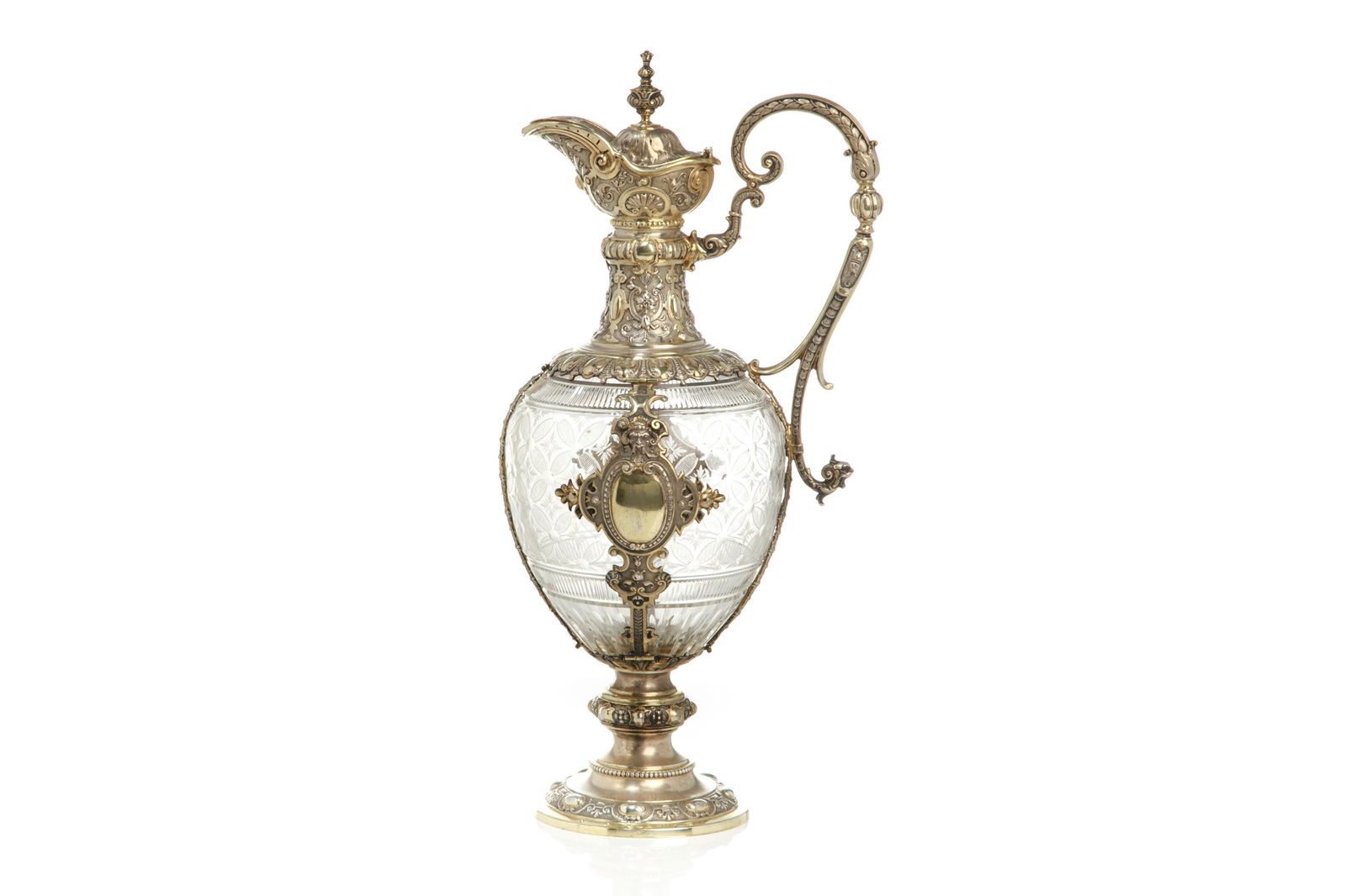GERMAN SILVER PARCEL GILT MOUNTED CLARET JUG (1 of 9)