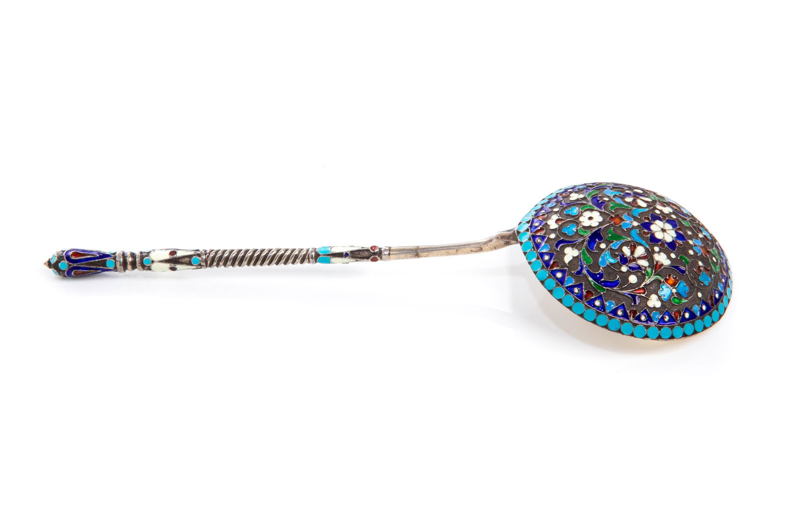RUSSIAN SILVER & ENAMEL SPOON, 41g (1 of 6)