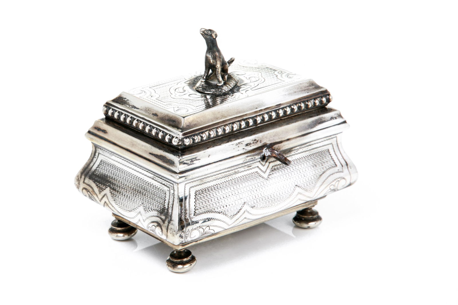 19TH CENTURY AUSTRIAN SILVER SUGAR CADDY 290g (1 of 7)