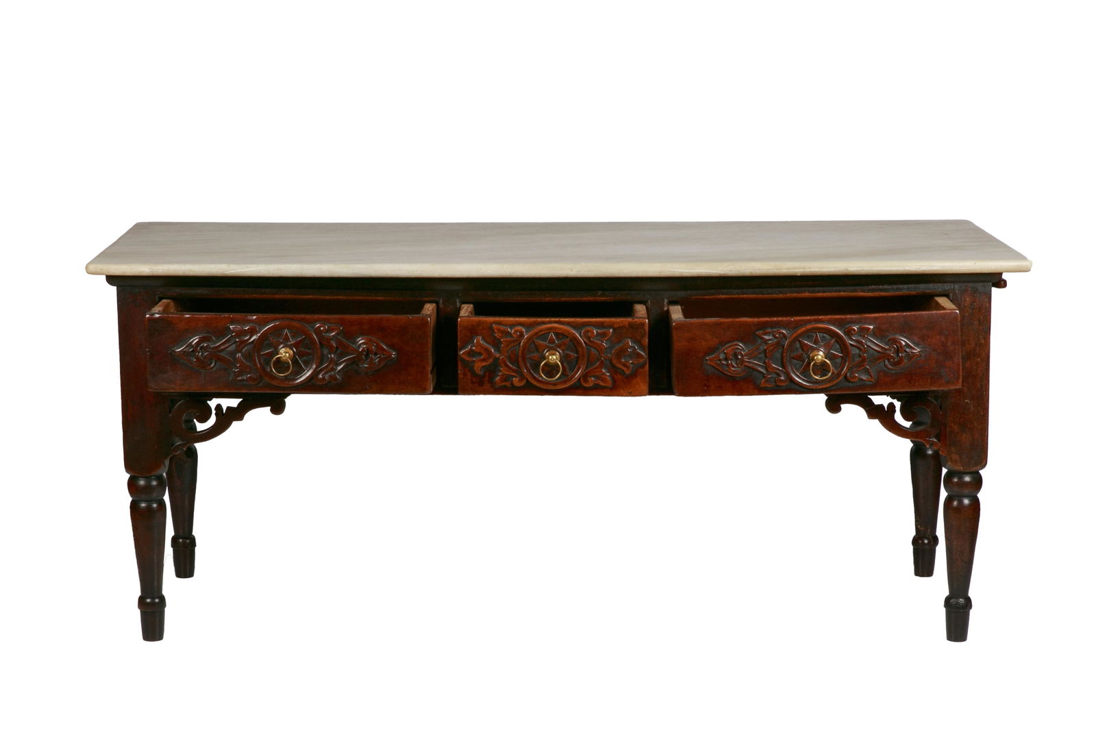 19th C. FRENCH MARBLE TOP COUNTRY SERVER (1 of 8)