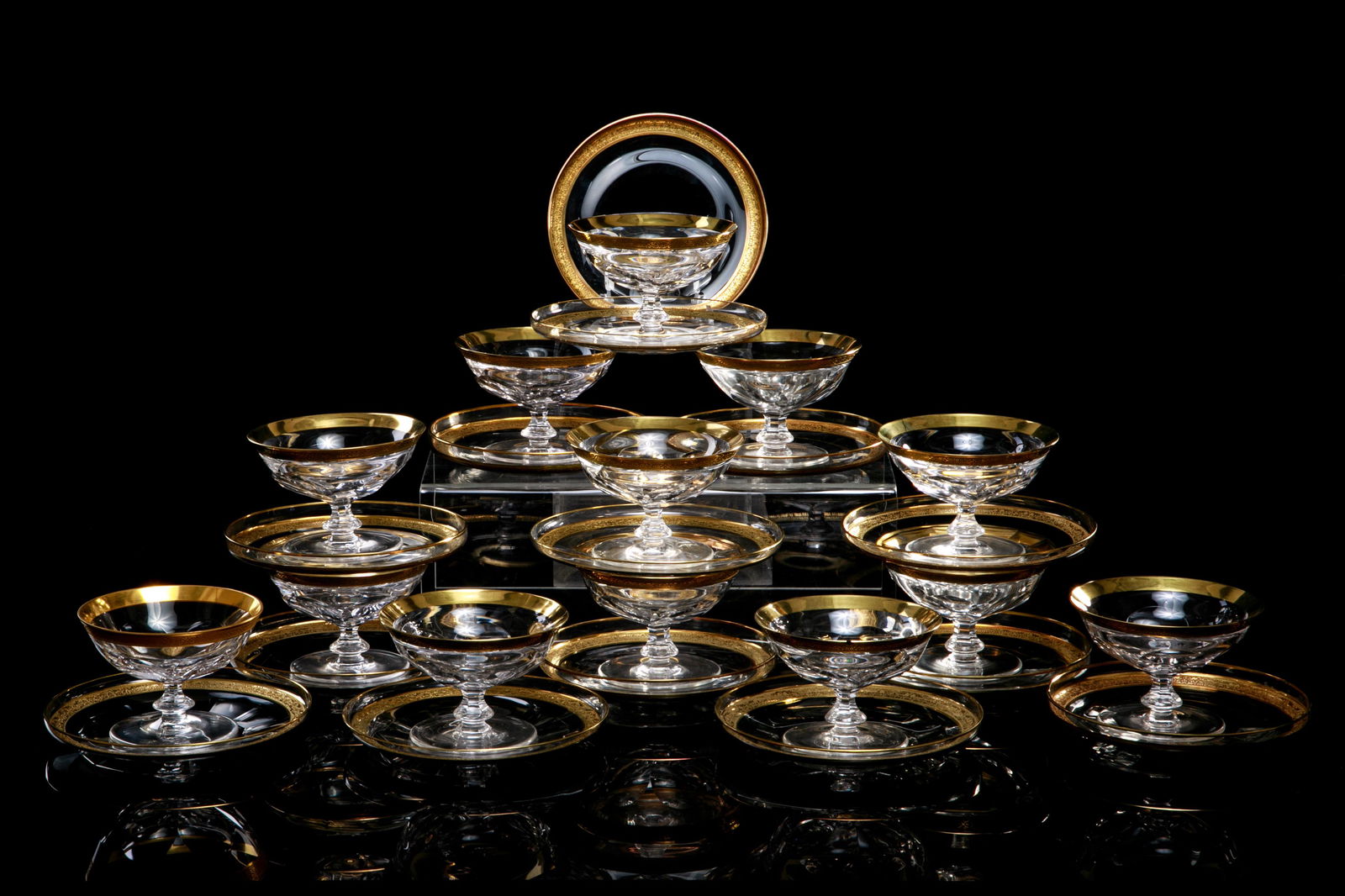 THIRTEEN MOSER LADY HAMILTON GOLD COUPES (1 of 5)