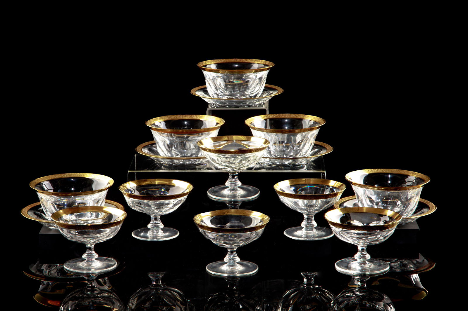 11 PCS MOSER LADY HAMILTON GOLD GLASSWARE (1 of 3)