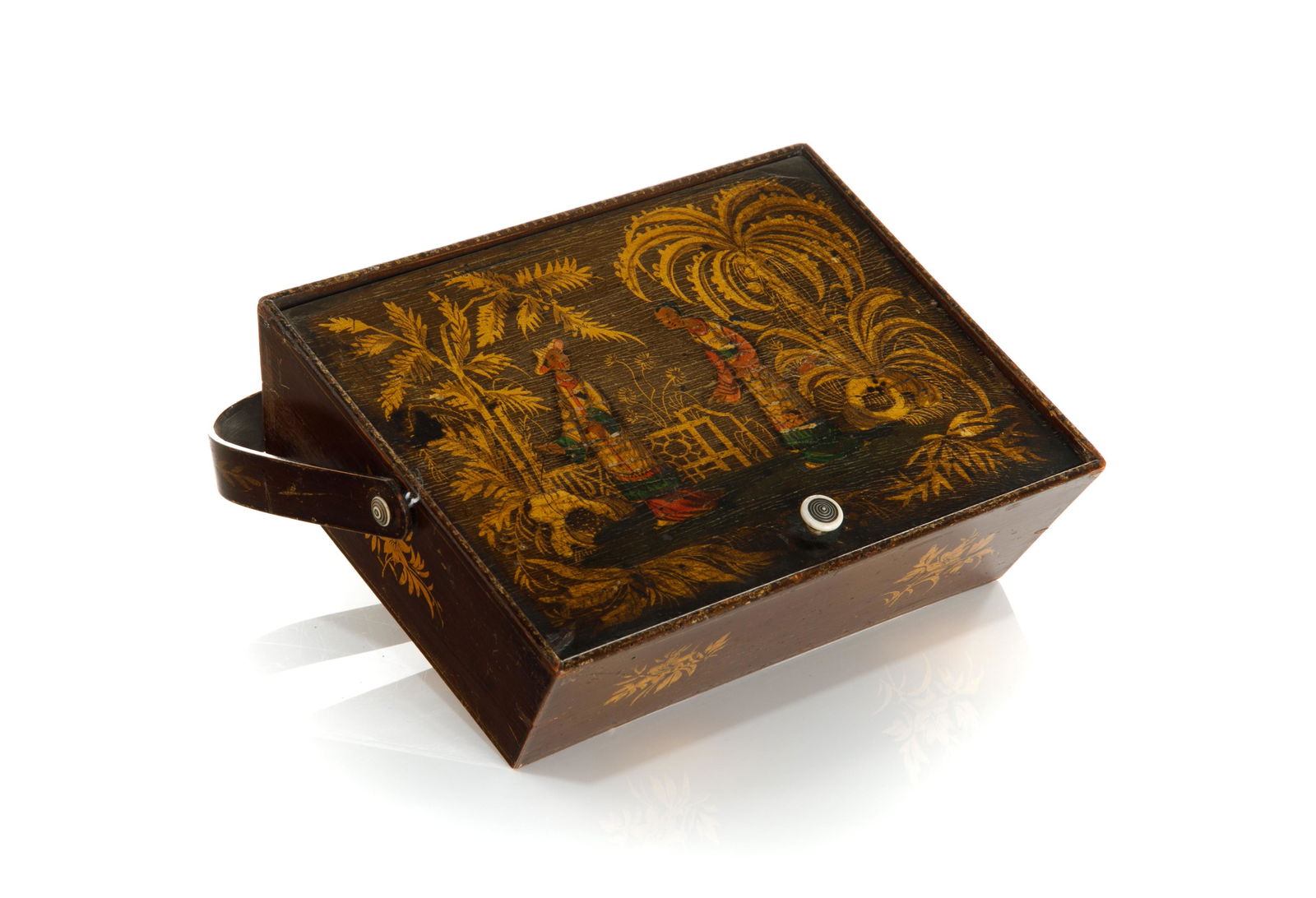 GEORGE III REGENCY LACQUERED LADY'S SEWING BOX (1 of 5)