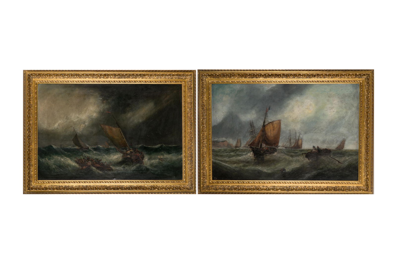 TWO ANTIQUE NAUTICAL PAINTINGS (1 of 7)