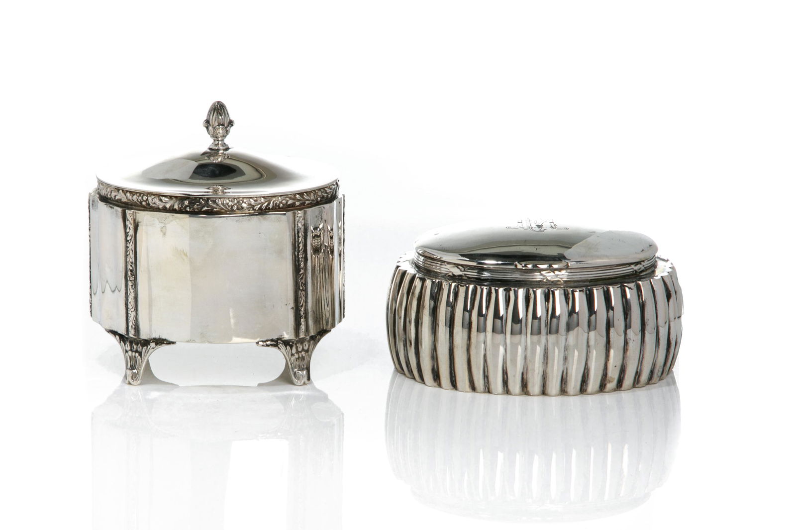 AUSTRO HUNGARIAN SILVER SUGAR CADDY BOXES , 803g (1 of 6)