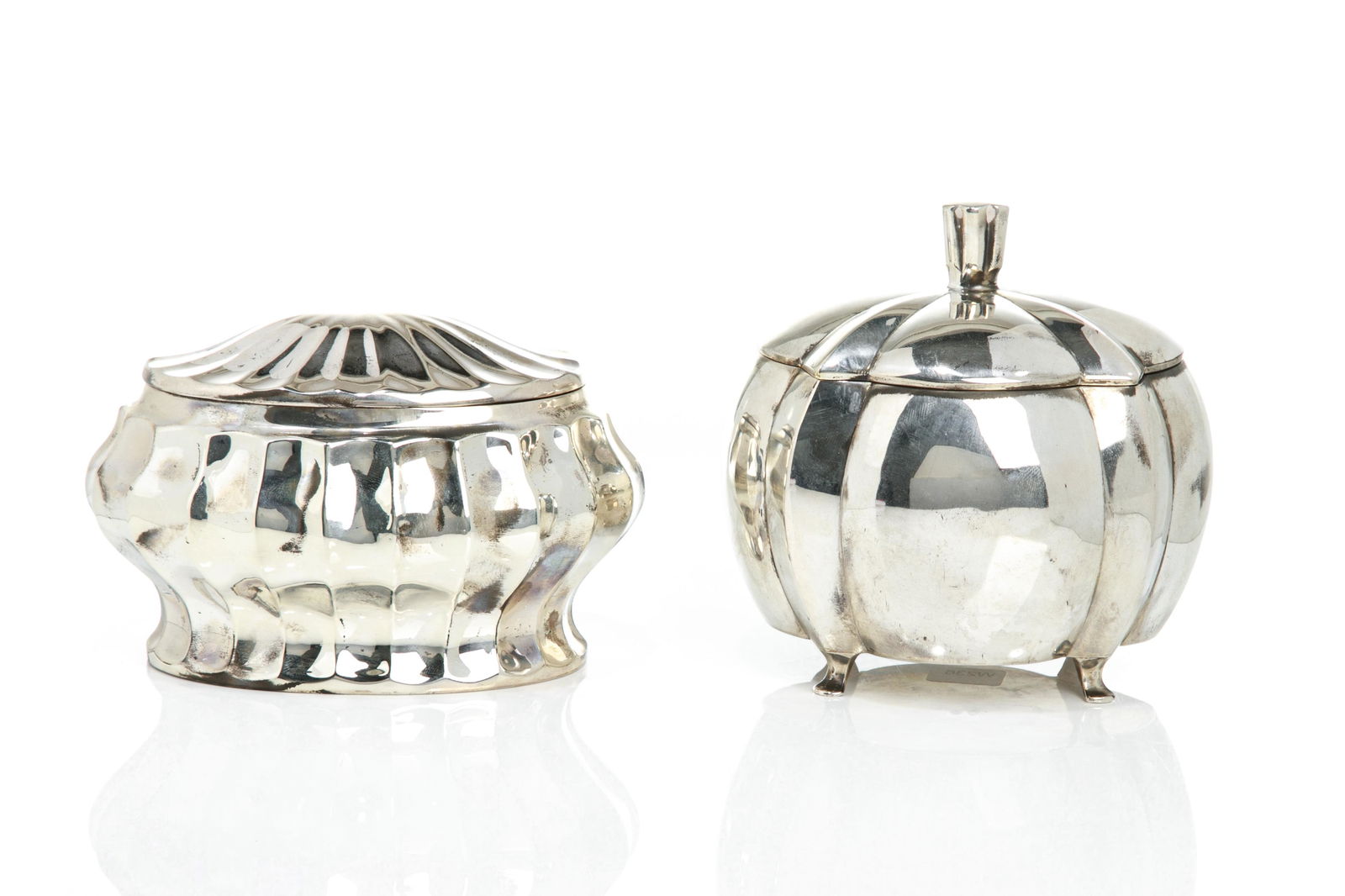 AUSTRO HUNGARIAN SILVER SUGAR CADDY BOXES, 607g (1 of 6)