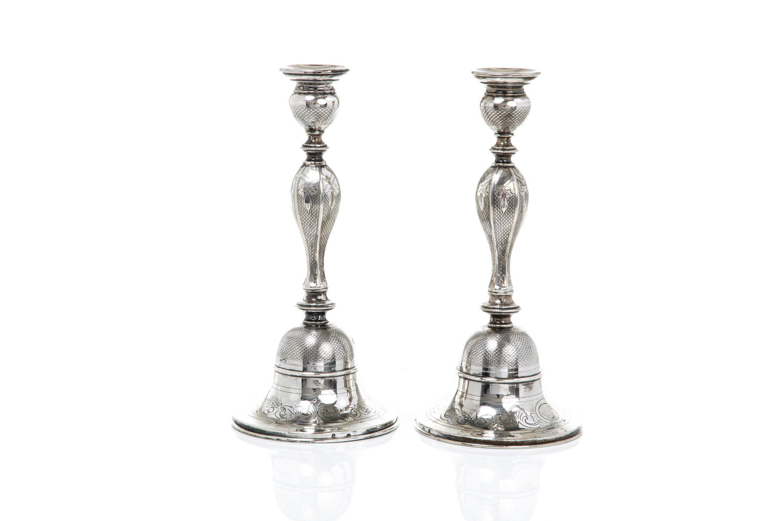 PAIR OF AUSTRO-HUNGARIAN SILVER CANDLESTICKS, 489g (1 of 7)