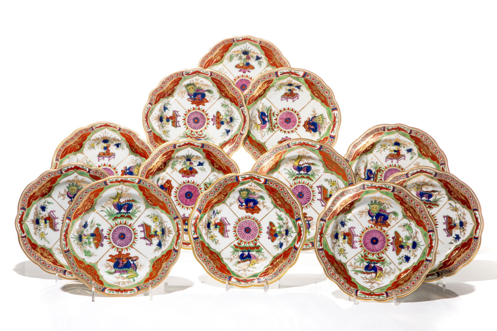 TWELVE DRAGON IN COMPARTMENT PORCELAIN PLATES (1 of 3)