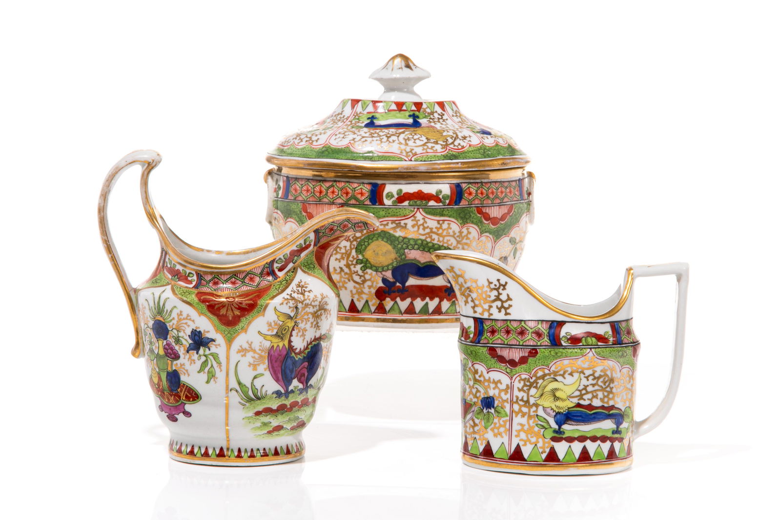 THREE PIECES OF DRAON IN COMPARTMENT PORCELAIN (1 of 5)