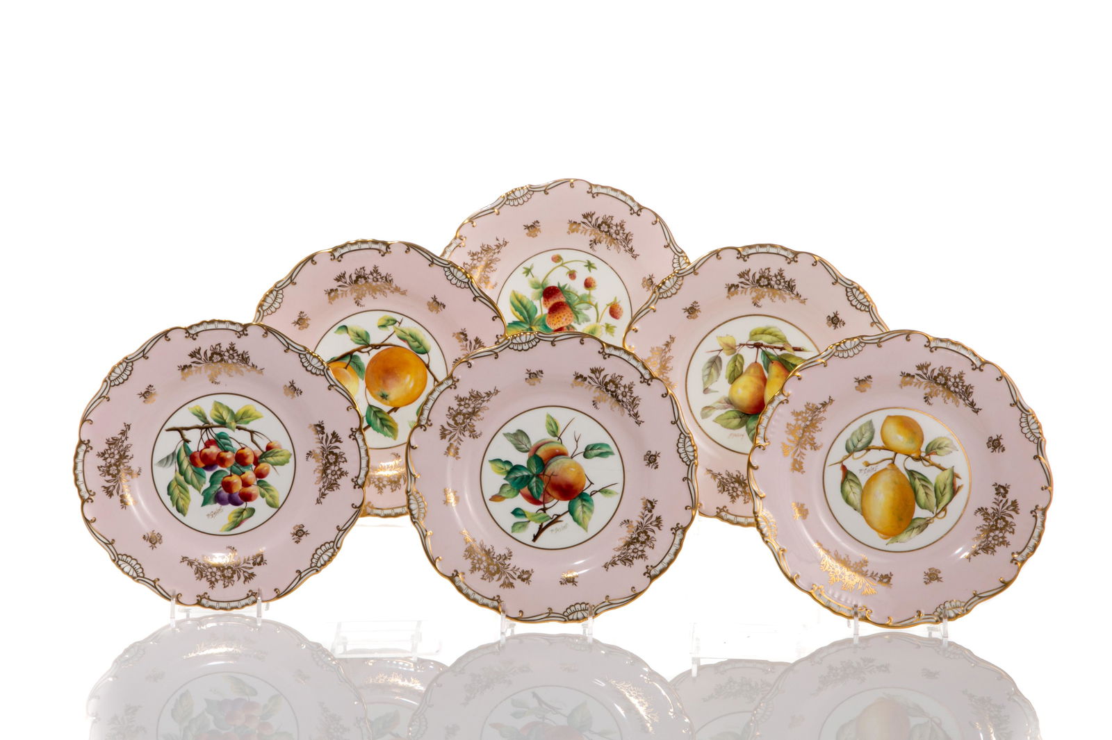 SET OF SIX MINTON PORCELAIN FRUIT DISHES (1 of 3)