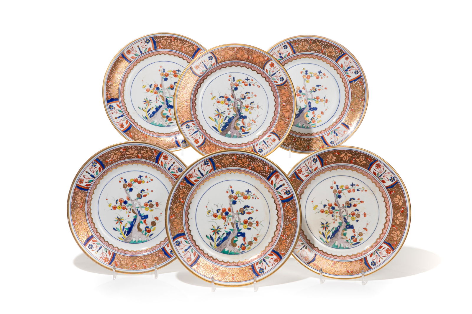 SIX 19TH C SPODE PORCELAIN DESSERT PLATES (1 of 3)