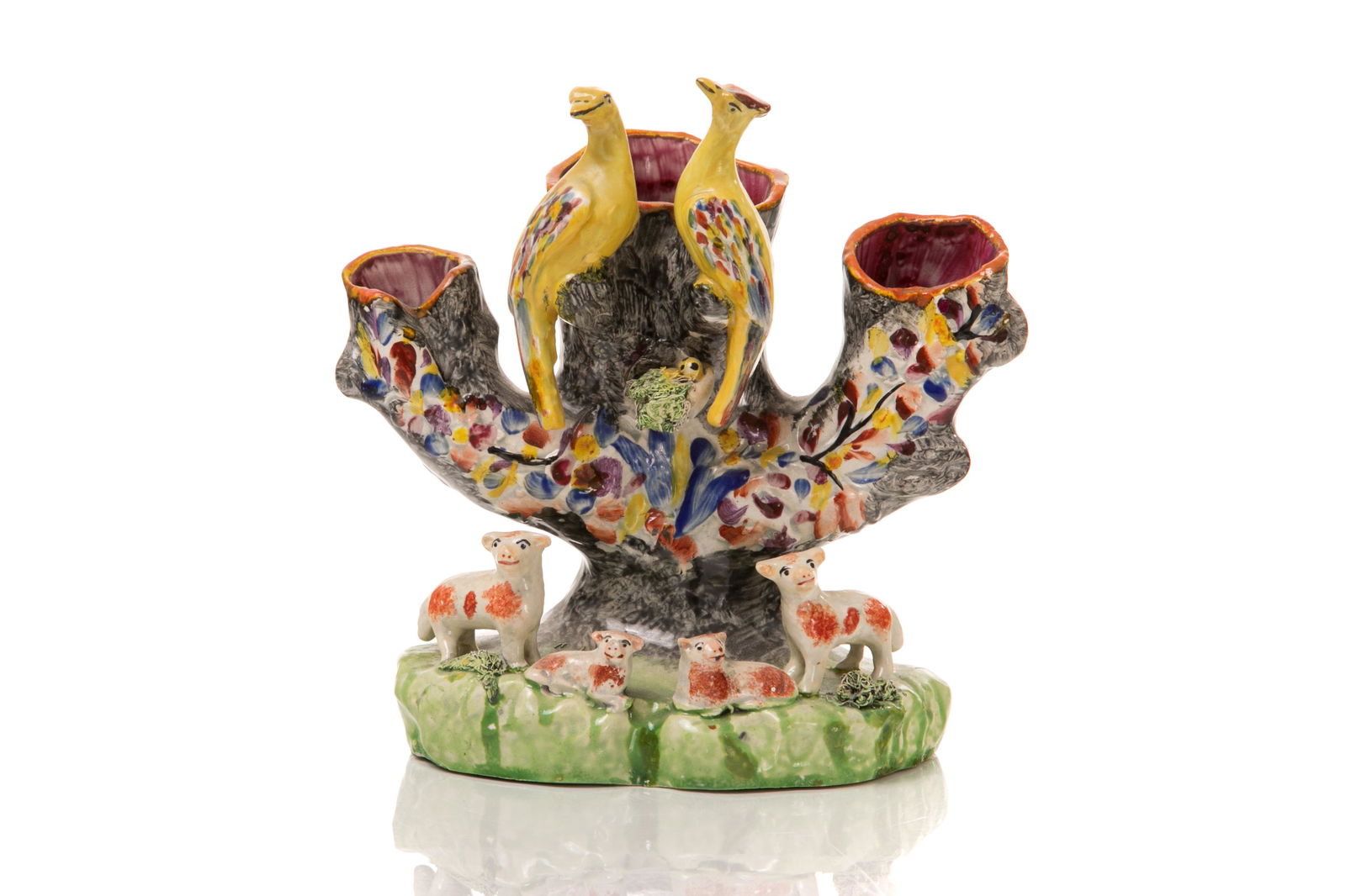 STAFFORDSHIRE POTTERY FIGURAL SPILLVASE (1 of 3)