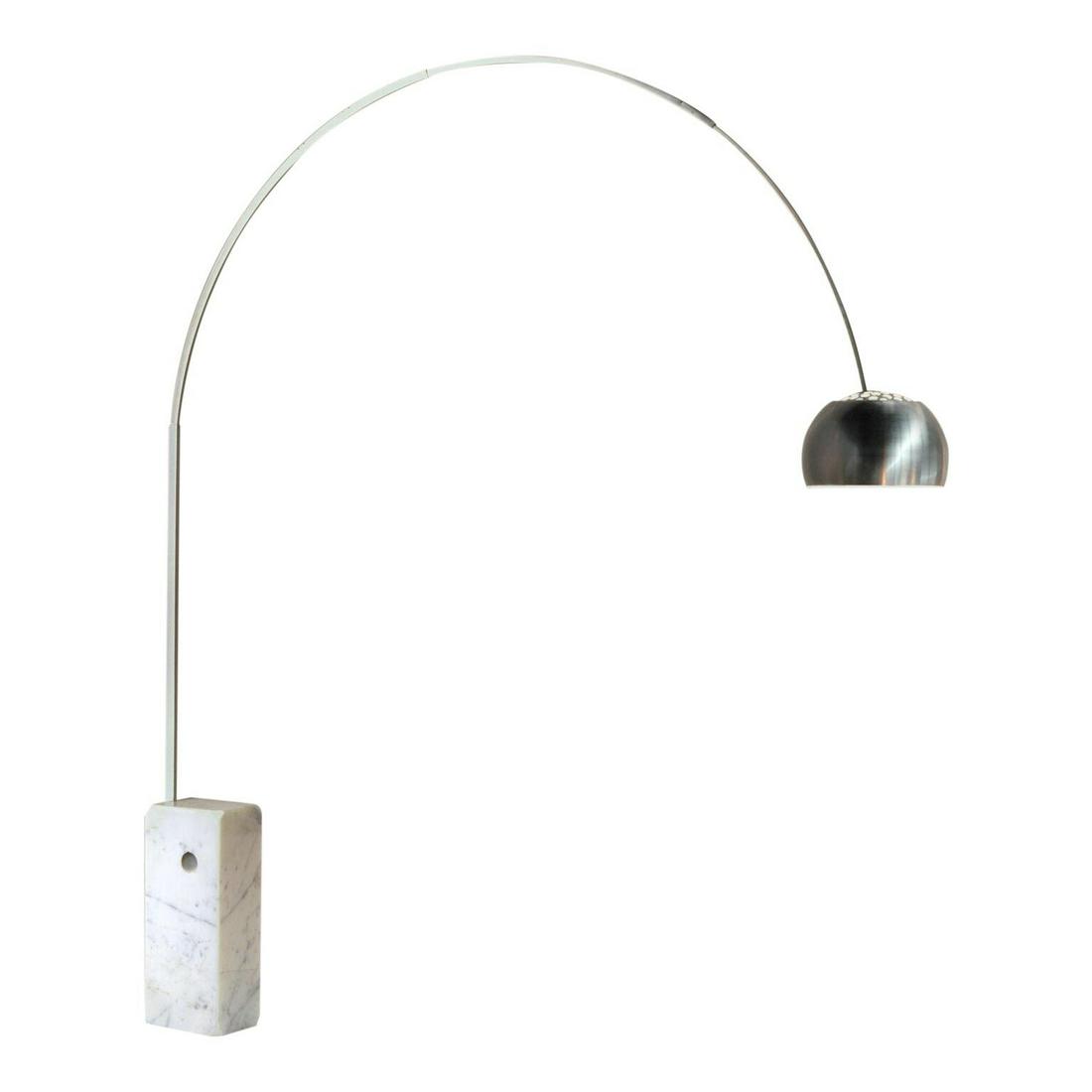 ARCO CHROME & MARBLE FLOOR LAMP (1 of 1)