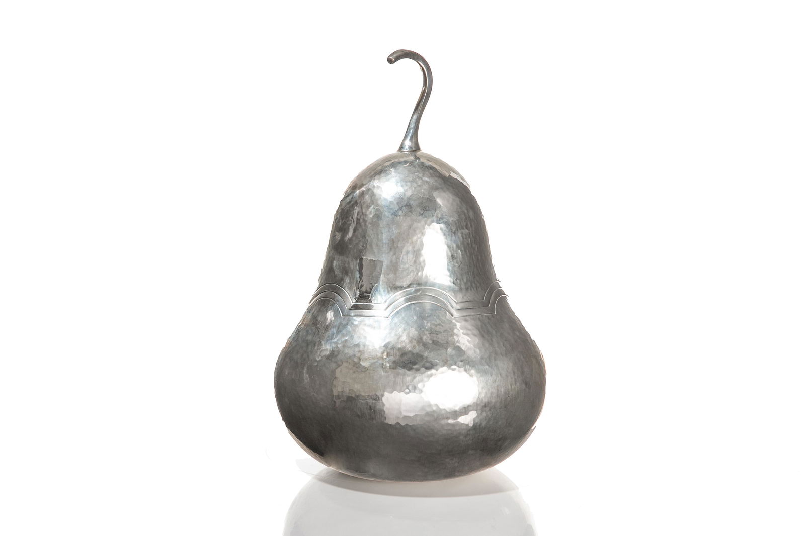 MEXICAN TANE SILVER PEAR FORM VESSEL 1,353g (1 of 2)