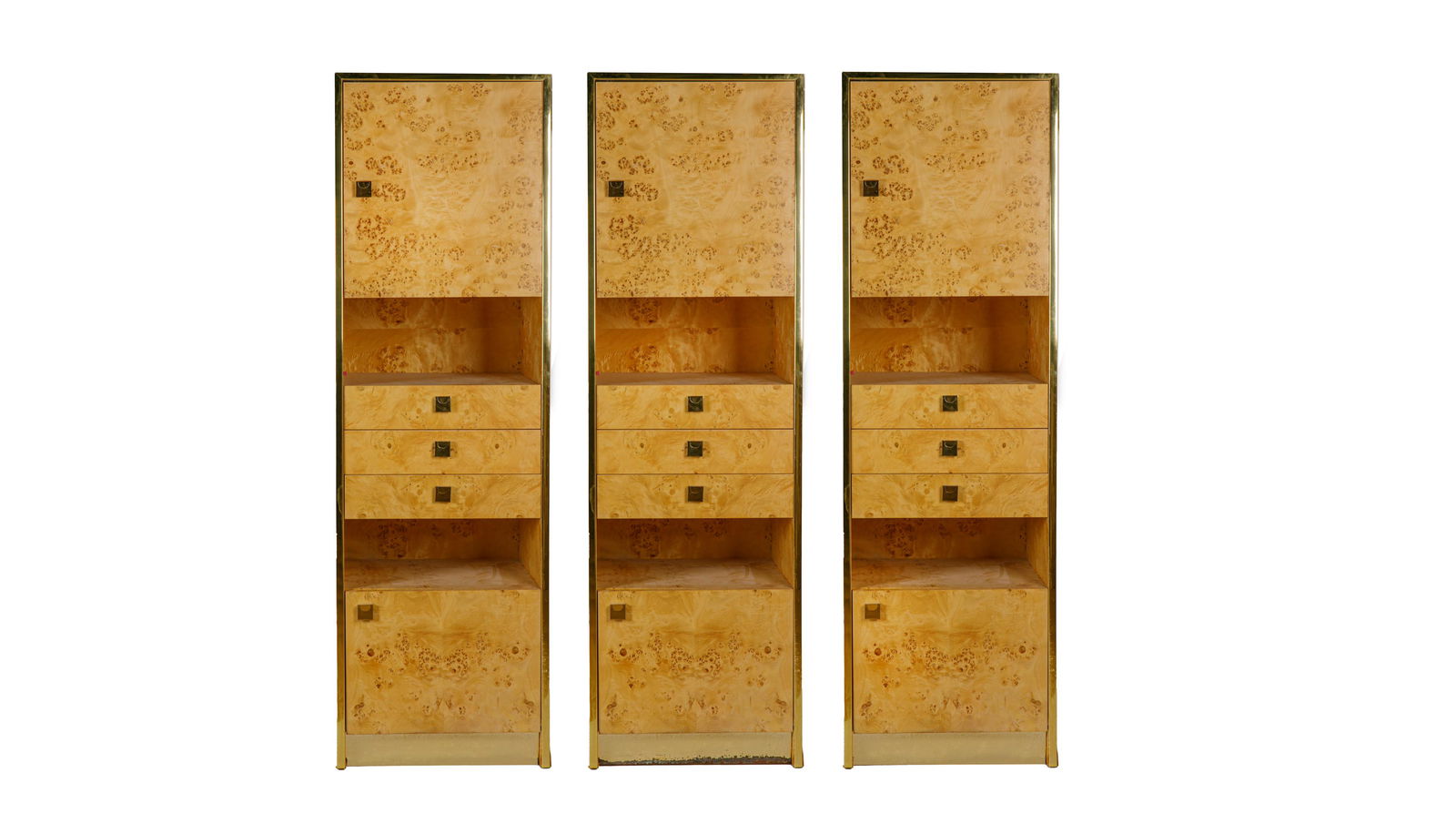 THREE VINTAGE THOMASVILLE BIRDS EYE MAPLE CABINETS (1 of 4)