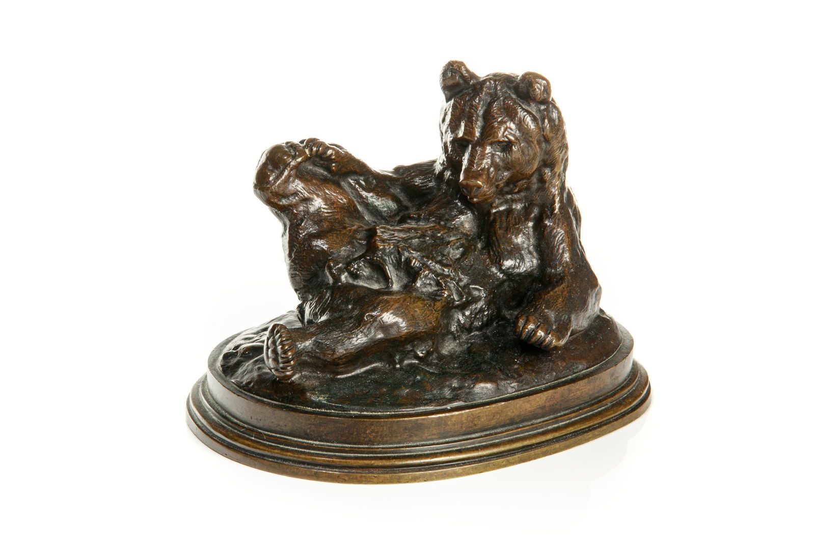 BRONZE BEAR SCULPTURE AFTER ANTOINE-LOUIS BARYE (1 of 10)
