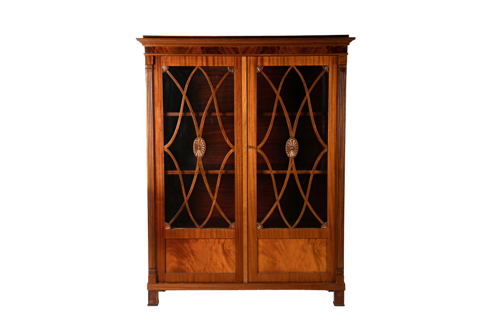 TWO DOOR MAHOGANY BOOKCASE (1 of 5)