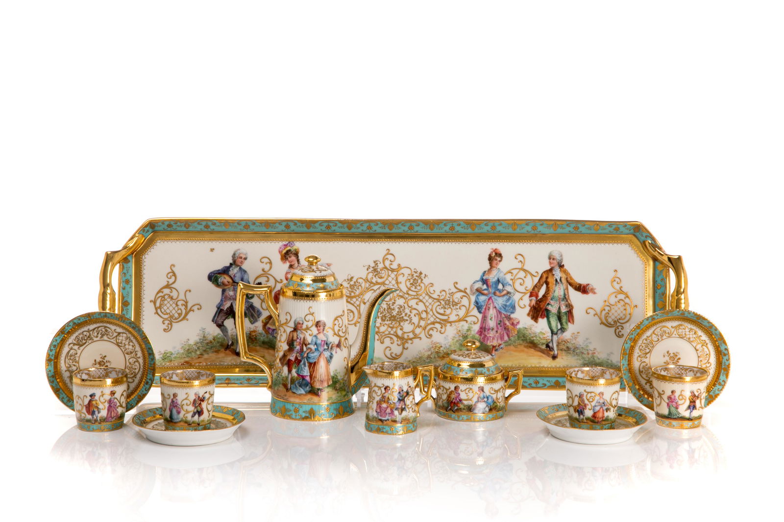 DRESDEN AMBROSIUS LAMM TETE A TETE DEMITASSE SET (1 of 6)