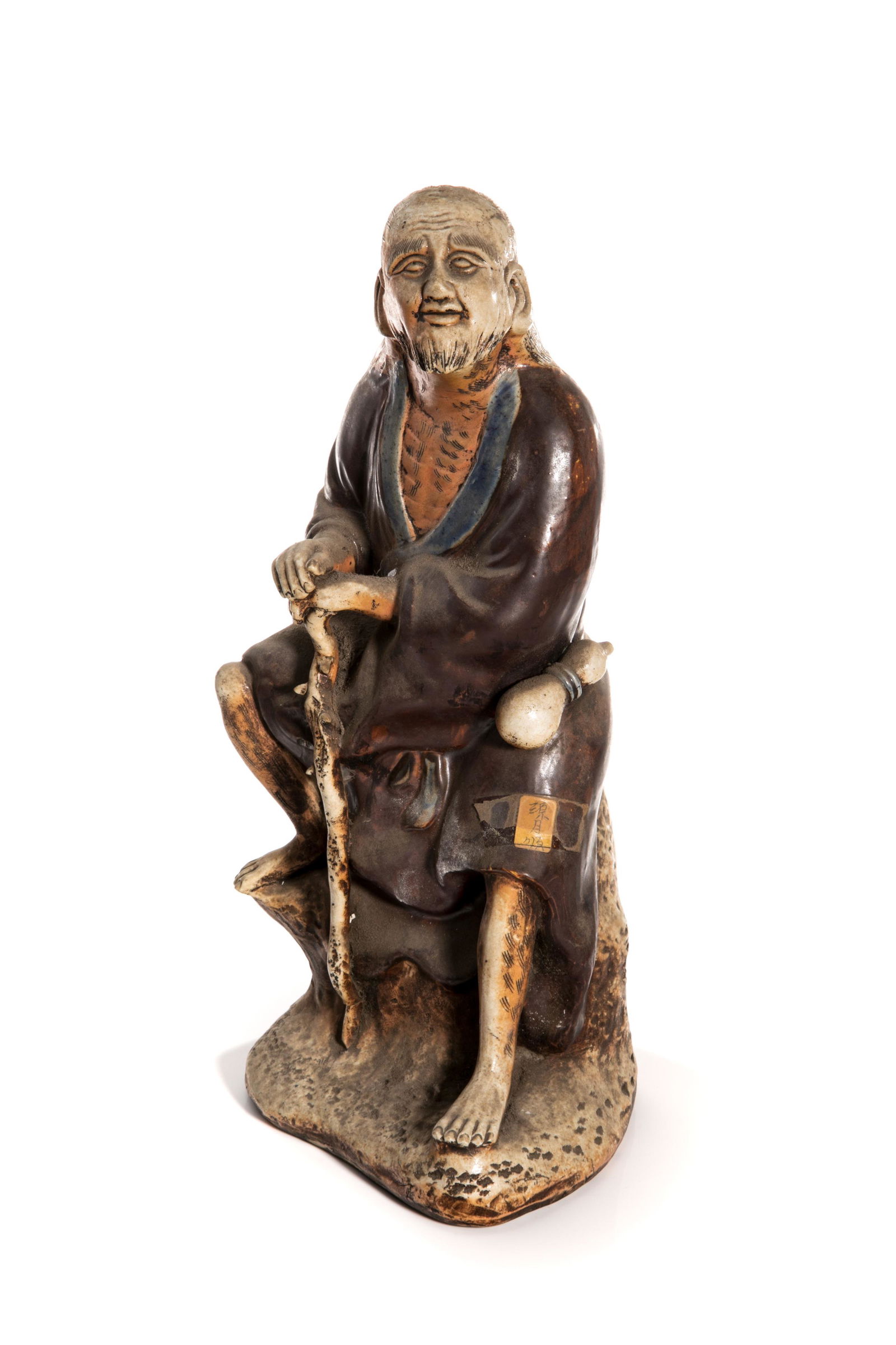 CHINESE SHIWAN POTTERY FIGURE OF AN OLD MAN (1 of 7)