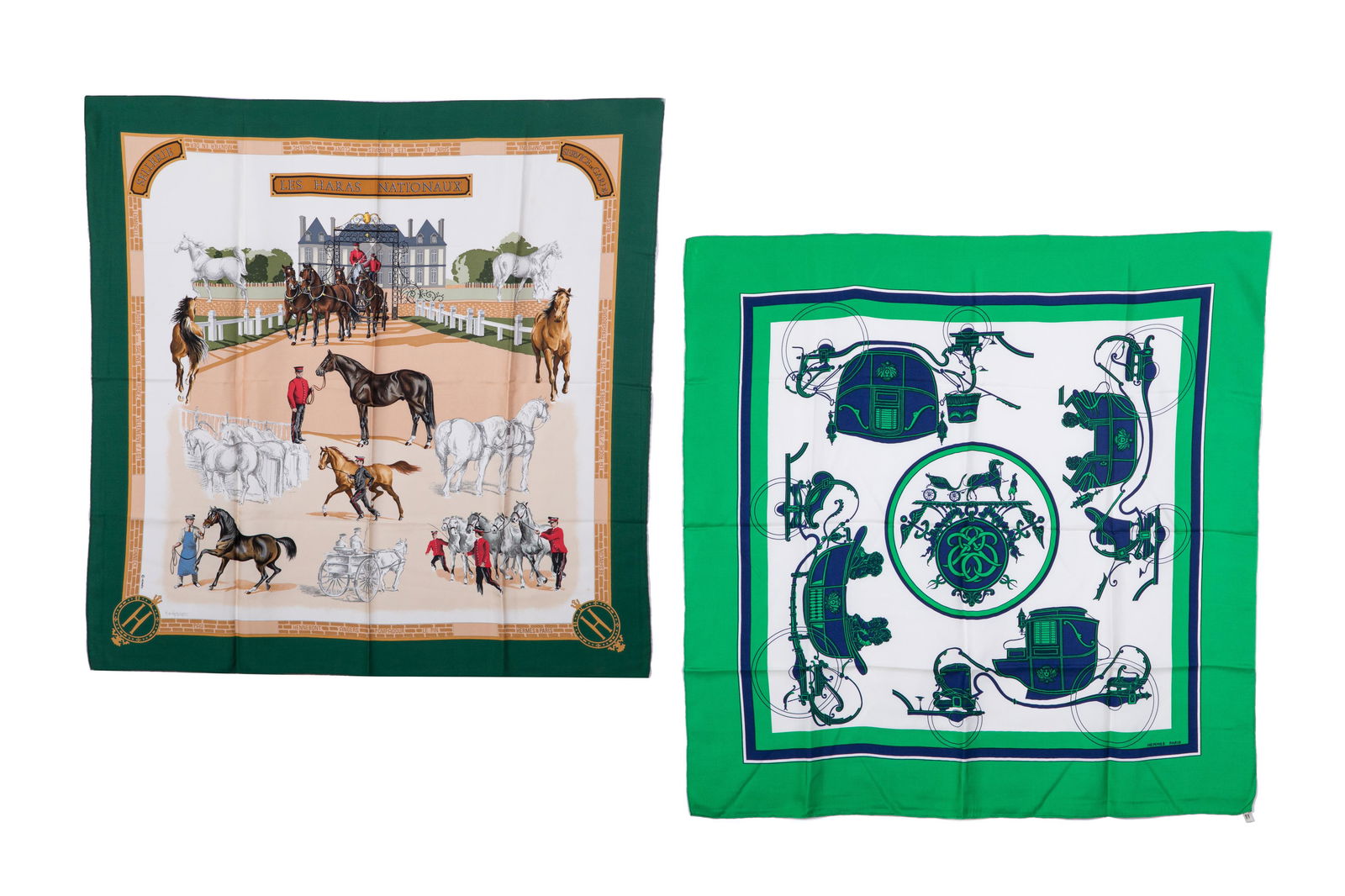 TWO HERMES SILK SCARVES (1 of 2)