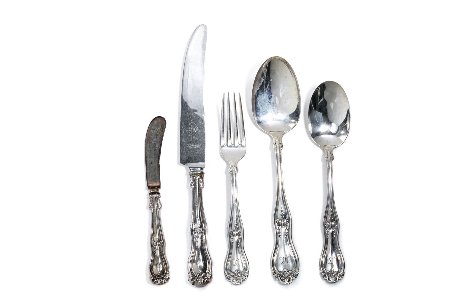 22 PCS SILVER PARTIAL FLATWARE SERVICE 640g (1 of 3)