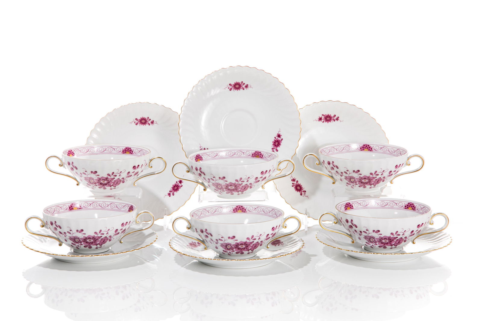 24 KAISER GERMANY PORCELAIN CREAM SOUPS & SAUCERS (1 of 2)