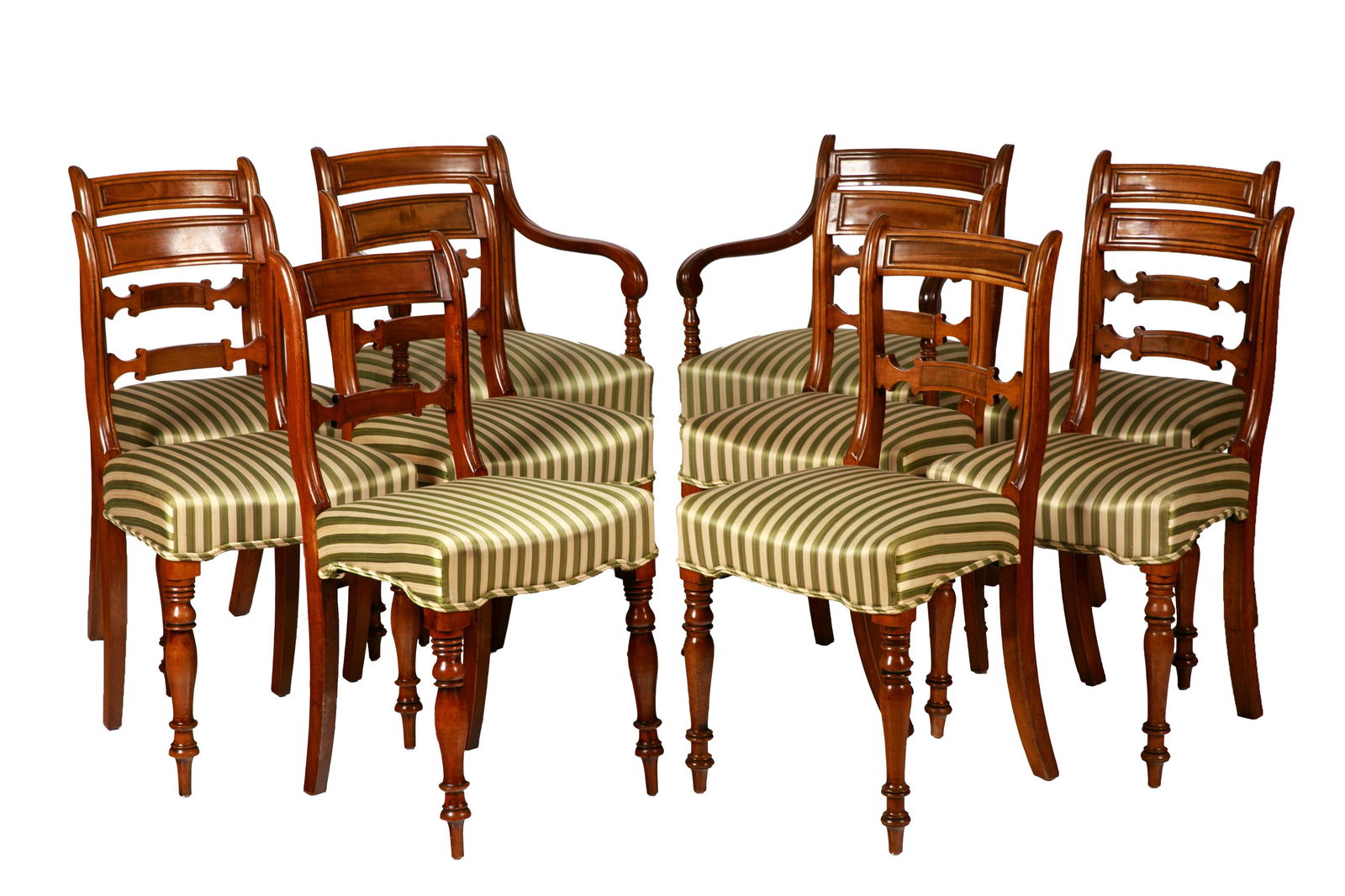 TEN REGENCY-STYLE DINING CHAIRS (1 of 8)