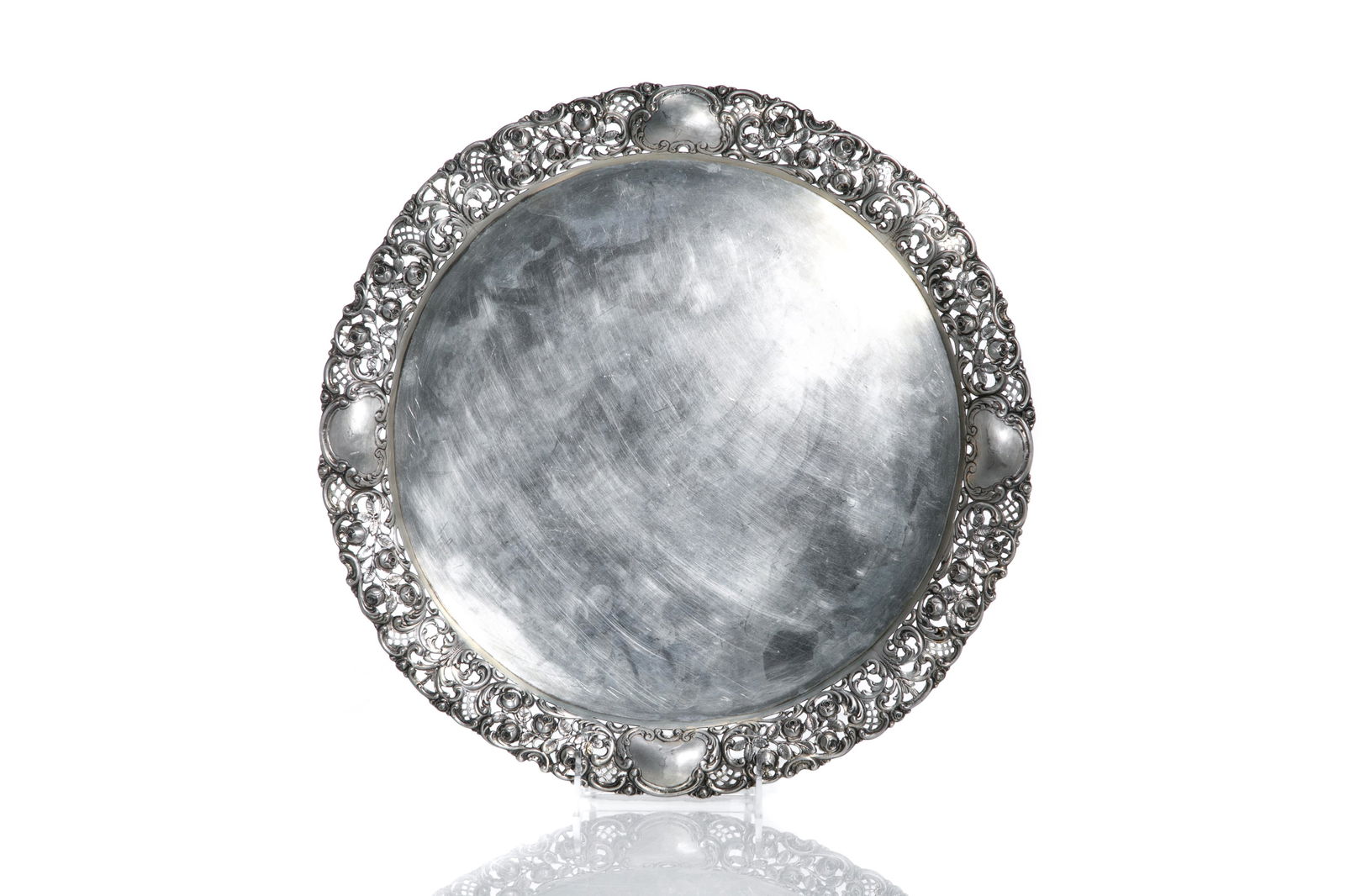 GERMAN SILVER PRESENTATION TRAY, 785g (1 of 4)