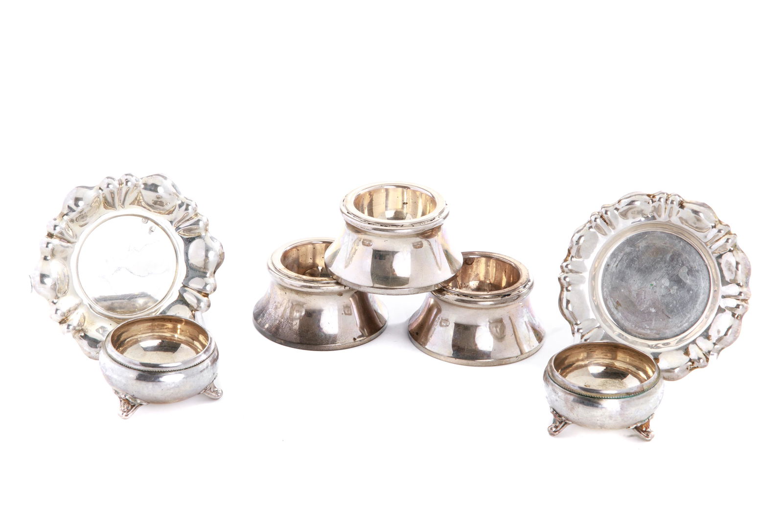 FIVE HUNGARIAN SILVER OPEN SALTS, 271g (1 of 5)