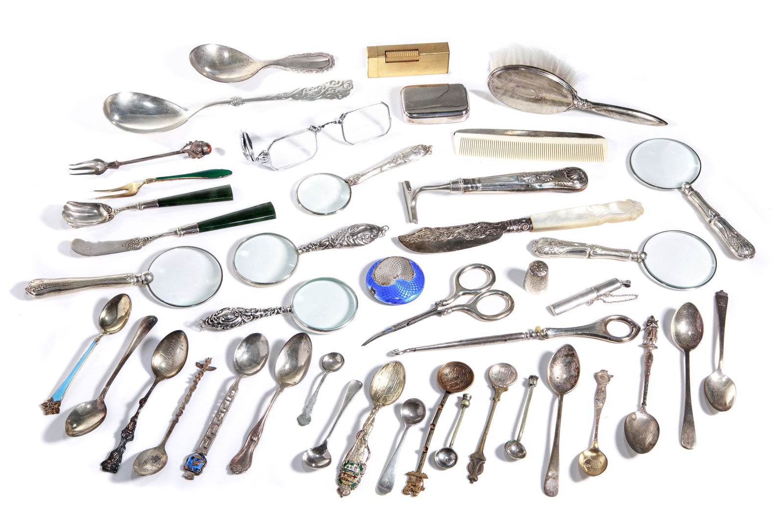ASSORTED SILVER FLATWARE & MAGNIFYING GLASSES 193g (1 of 4)