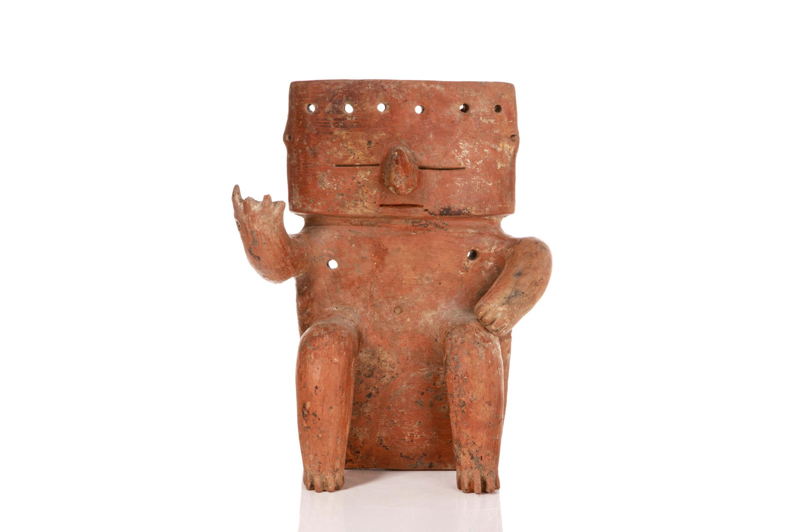 QUIMBAYA POTTERY SEATED SLAB FIGURE (1 of 5)