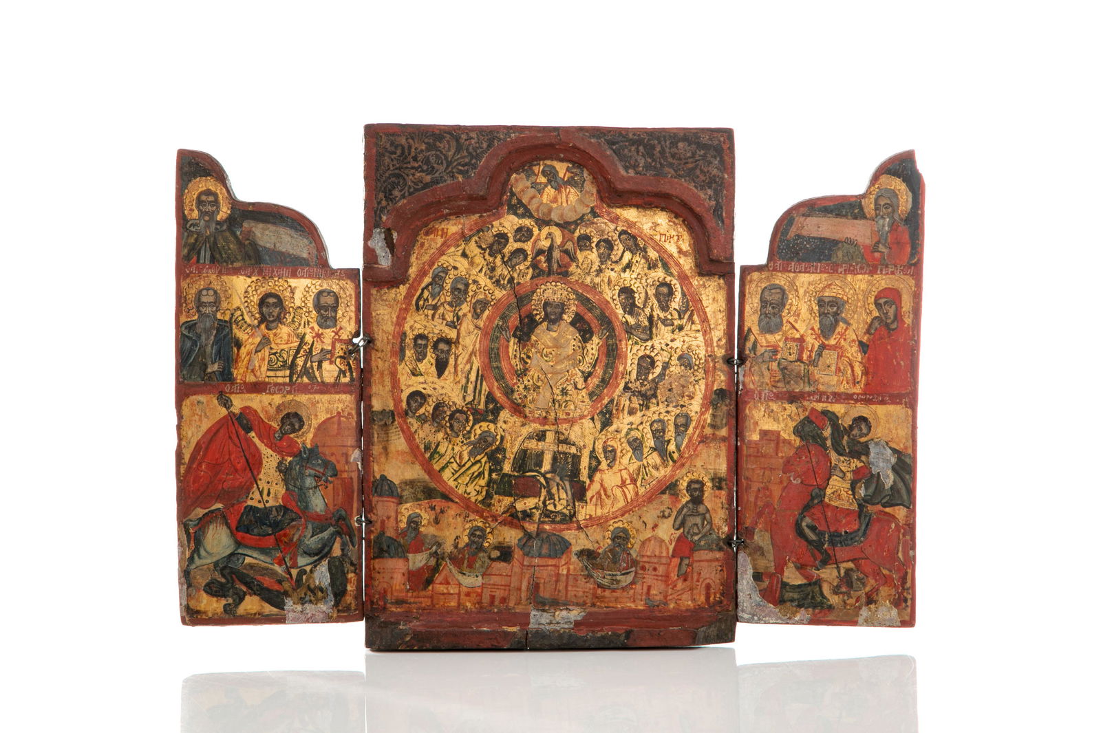 EARLY RUSSIAN ICON TRIPTYCH OF THE LAST JUDGMENT (1 of 4)