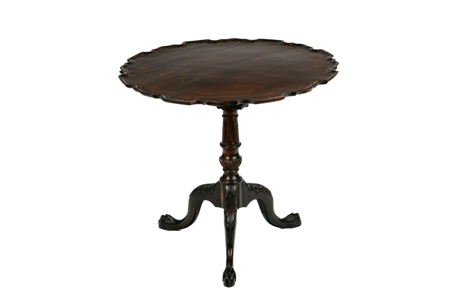 GEORGE III ENGLISH MAHOGANY TILT TOP TABLE (1 of 4)