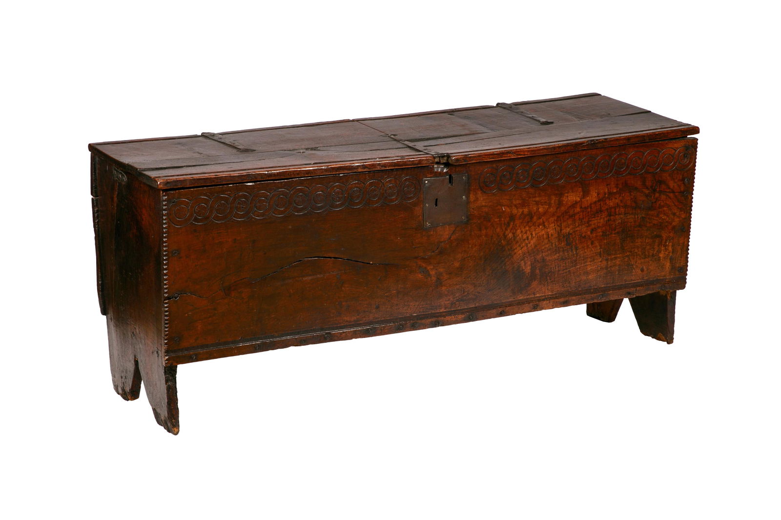 17th C ENGLISH OAK COFFER (1 of 8)