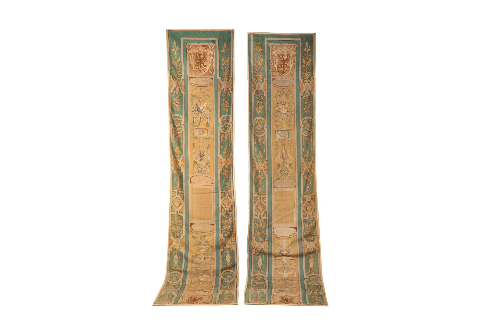 PAIR OF 17th/18th C ARCHITECTURAL PANEL TAPESTRIES (1 of 9)