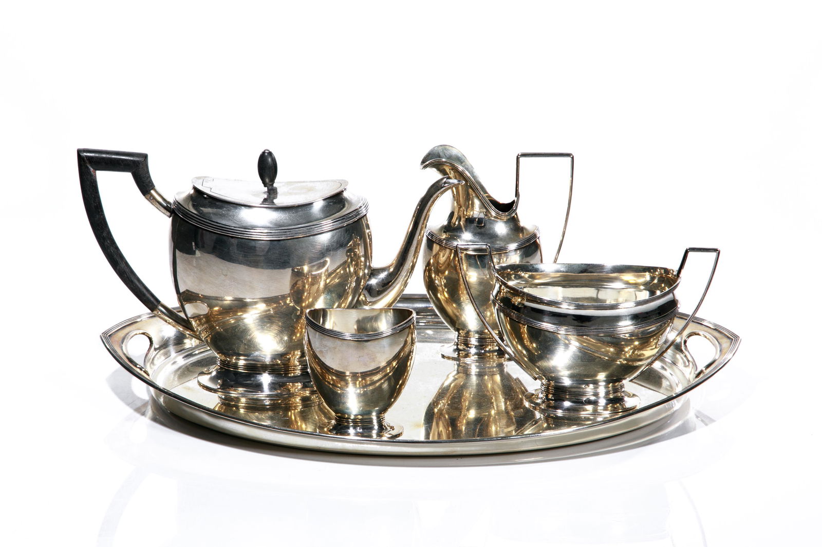 FOUR PIECE DUTCH SILVER TEA SERVICE, 1828g (1 of 6)