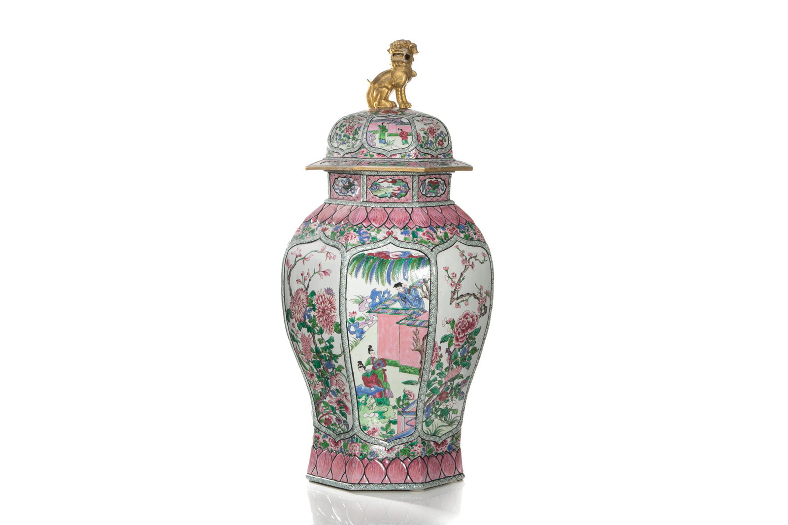 SAMSON LOTUS ENAMELLED PORCELAIN TEMPLE JAR (1 of 7)