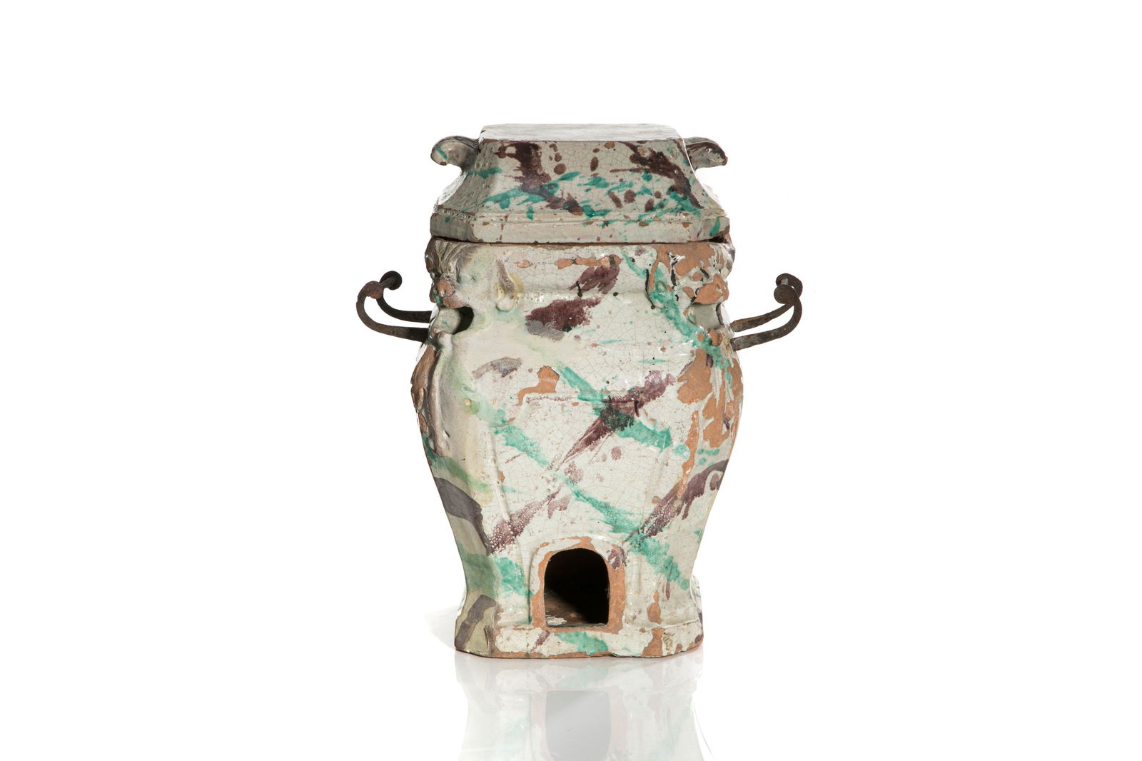 18th / 19th C GLAZED TERRACOTTA PORTE FEU (1 of 5)