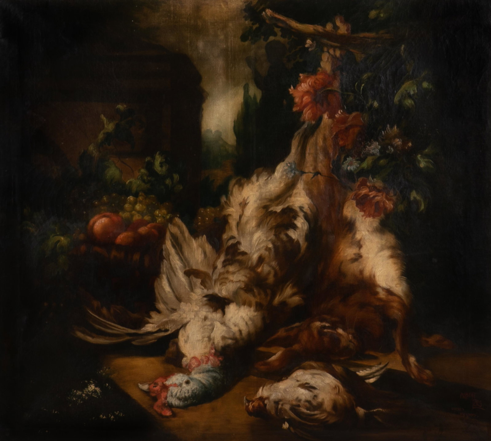 ALBERT CLAEYS (1883-1945): D'Apres Weyninx Still Life with Game Oil on Canvas