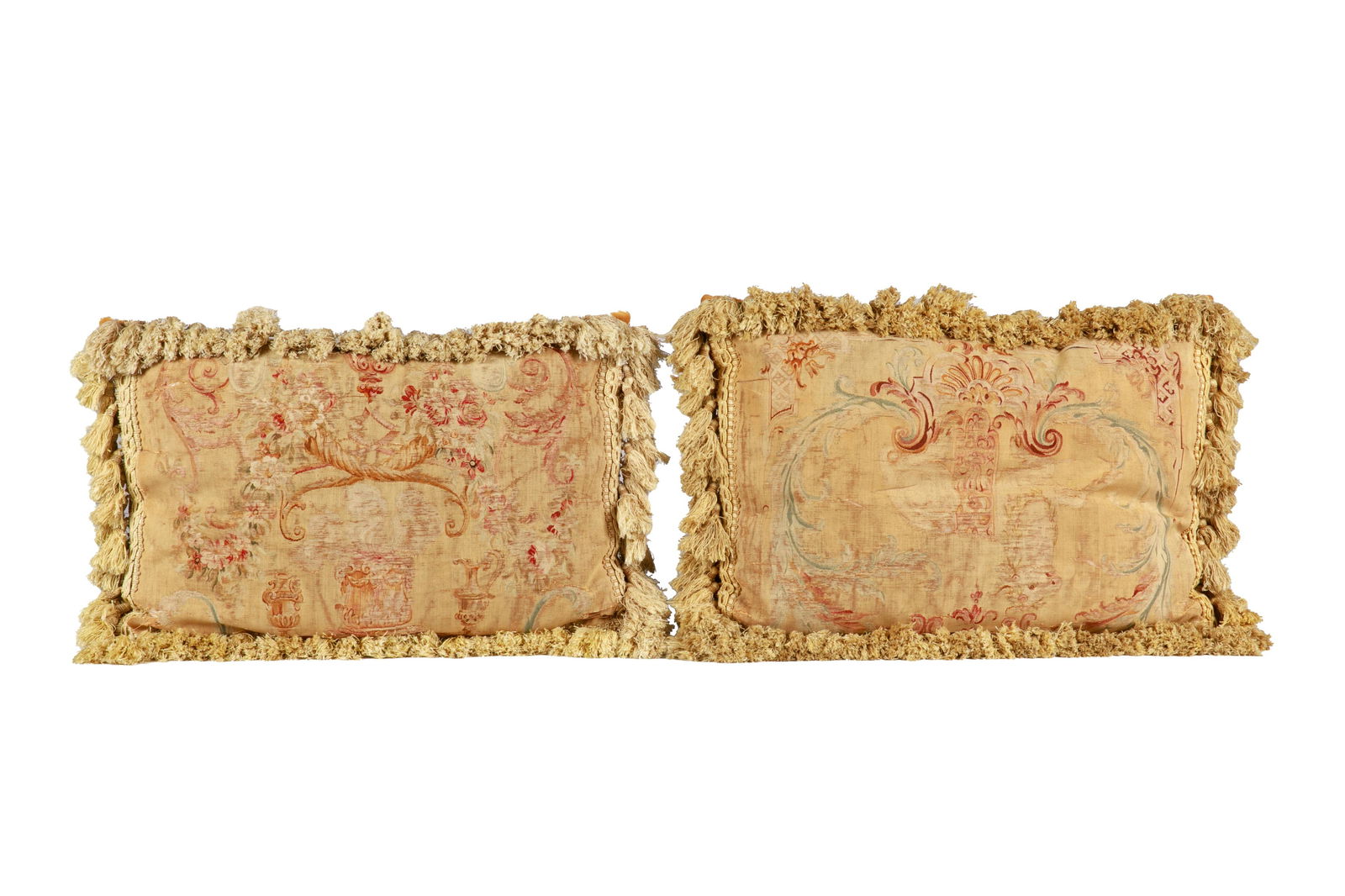 PAIR OF ANTIQUE TAPESTRY PANELS AS CUSHIONS (1 of 2)