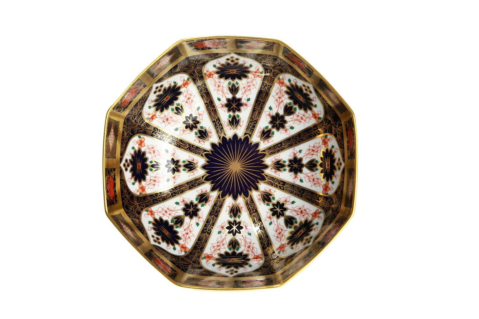 ROYAL CROWN DRBY IMARI LARGE HEXAGONAL BOWL (1 of 4)