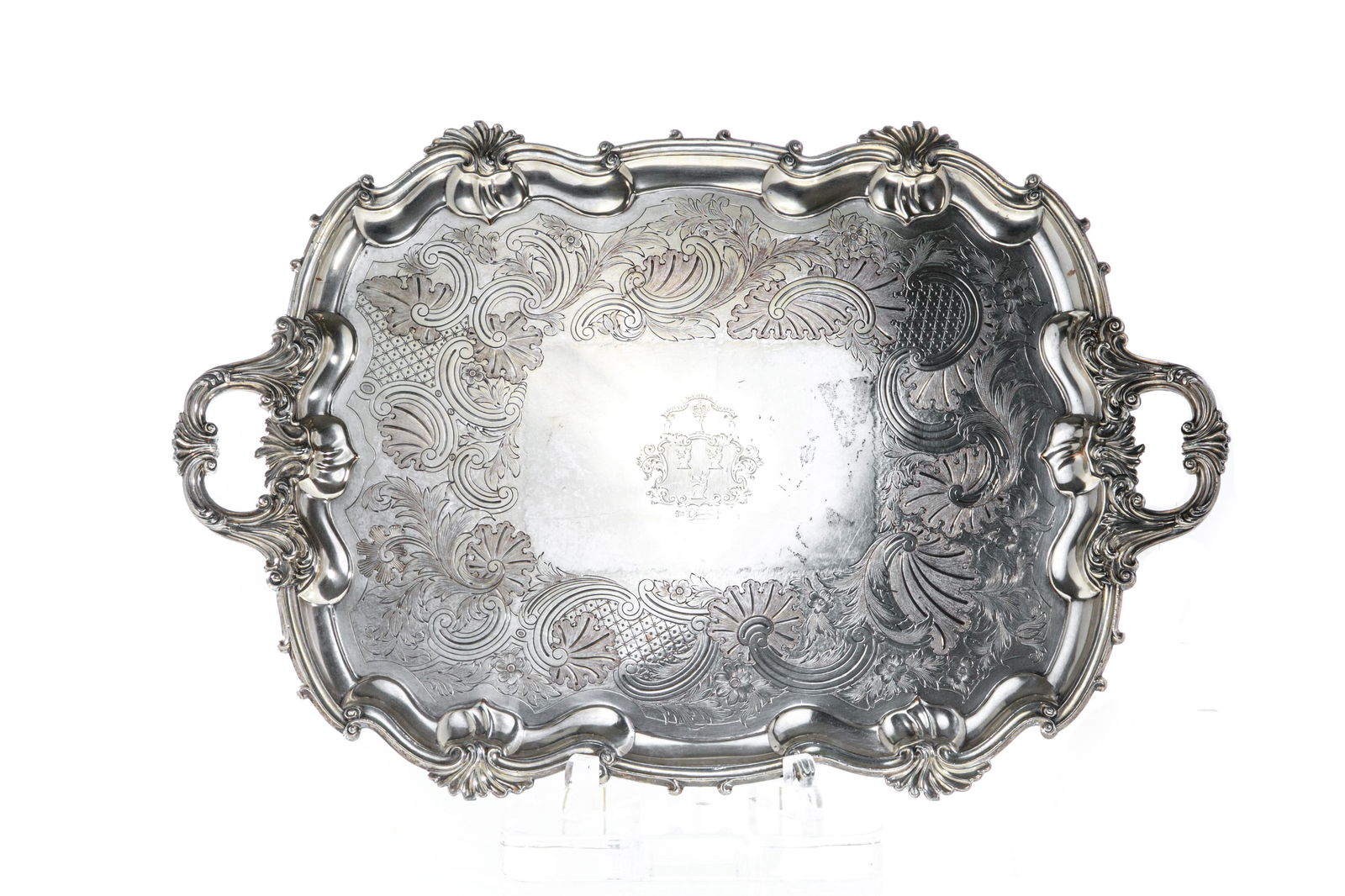 EARLY SHEFFIELD PLATE SERVING TRAY (1 of 4)